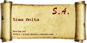 Sima Anita névjegykártya